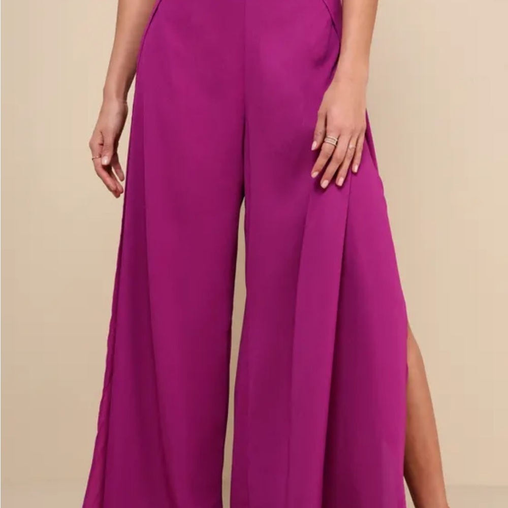 Lulu’s Out Tonight Magenta Two-Piece Jumpsuit Size M - Picture 2 of 8
